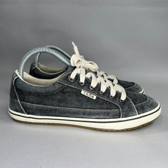 Taos Women's Size 8.5 Gray Canvas Moc Star Low Top Sneakers - Picture 1 of 11